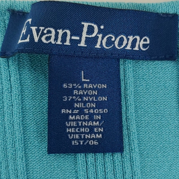 Evan Picone Sleeveless Top size L Turquoise (F) - Picture 5 of 6